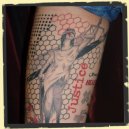 lady justice trash polka tattoo