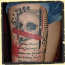 skull trash polka tattoo