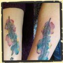 watercolor feather tattoo