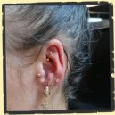 rook en tragus gouden piercing