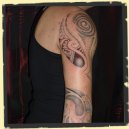 maori-polynesian snake tattoo
